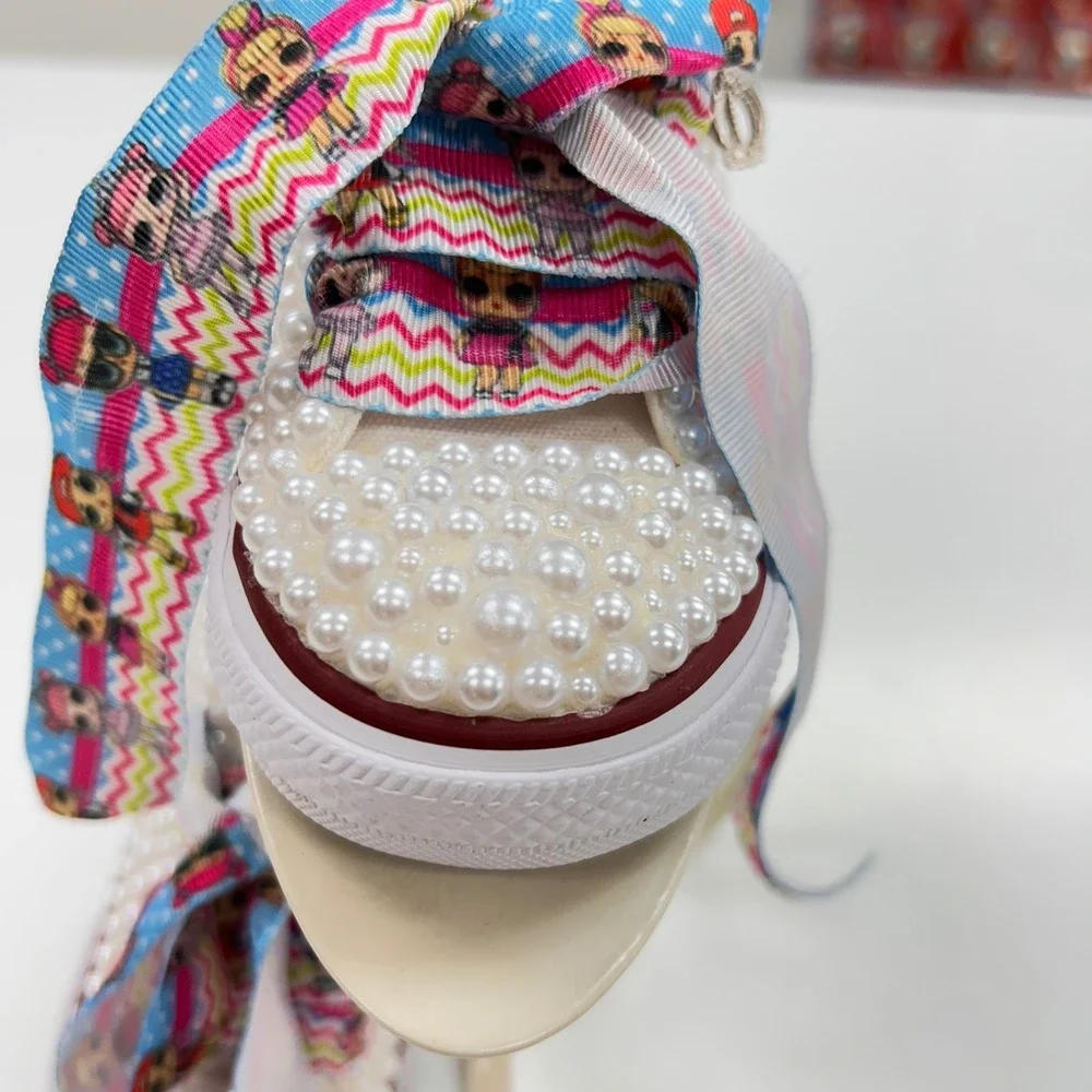 Converse Chuck Taylor All Star Baby Pearl Custom LOL Surprise Ribbon  7.5